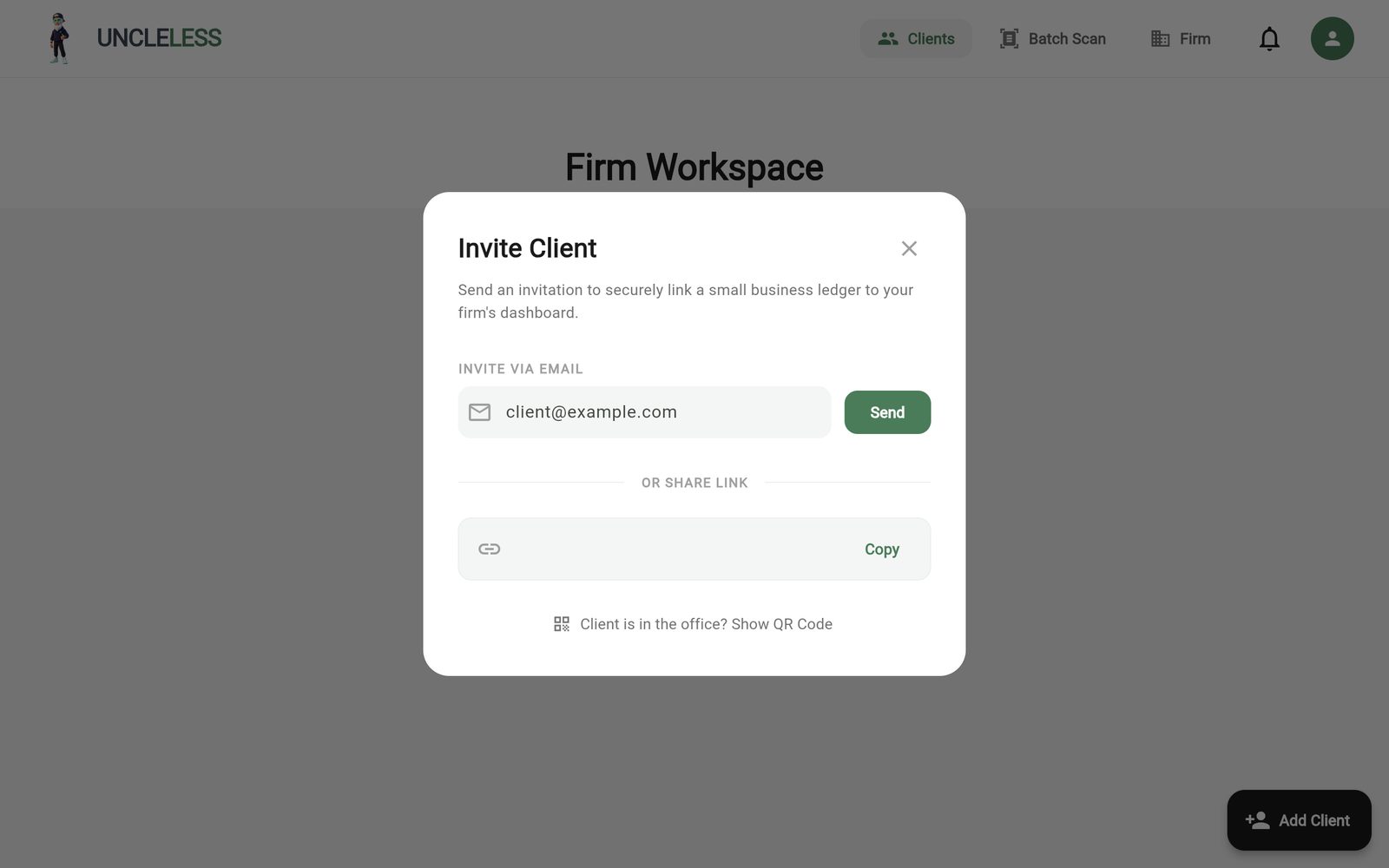UncleLess: Bring clients in