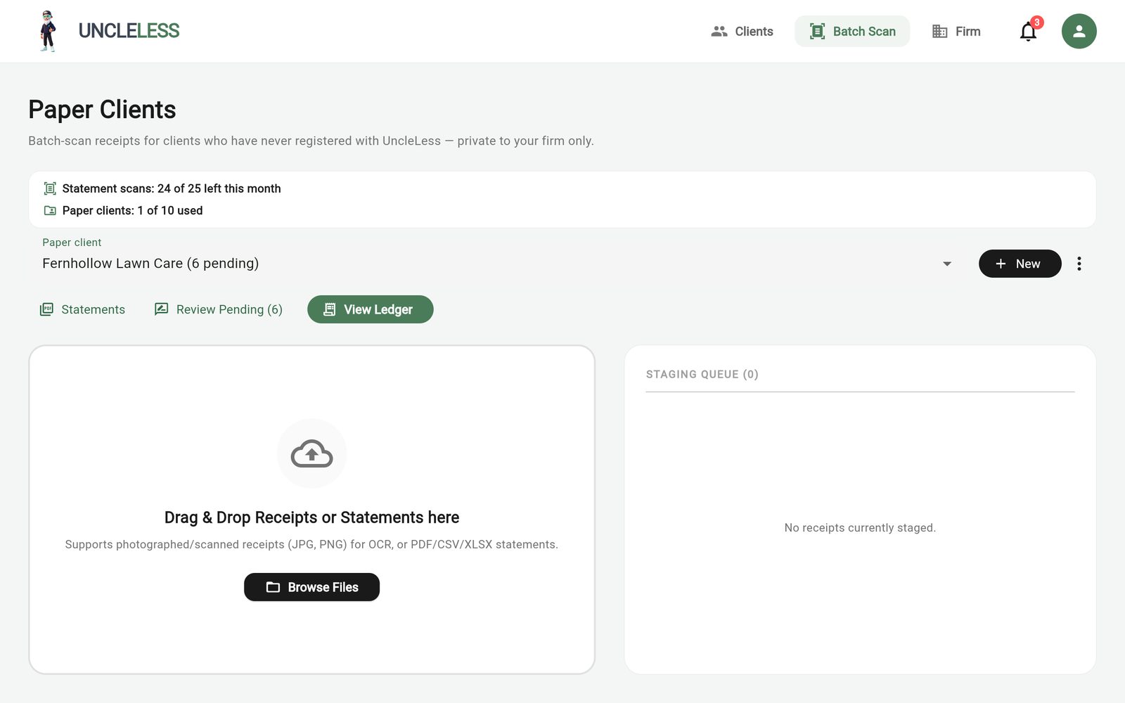 UncleLess: Paper clients (CPA plan)