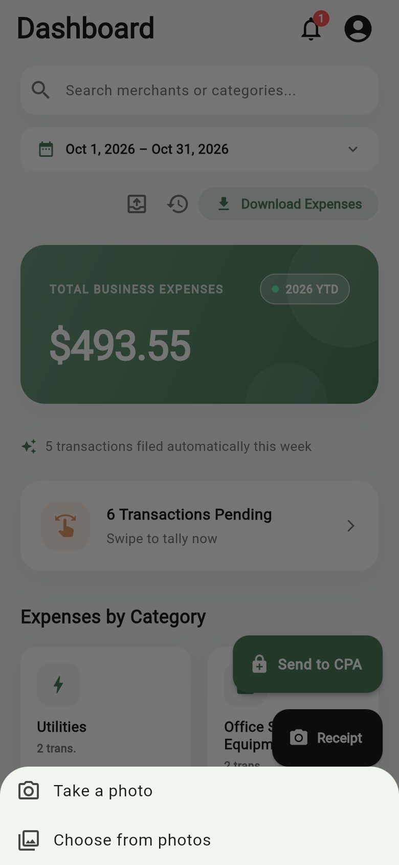 The same screen on a phone