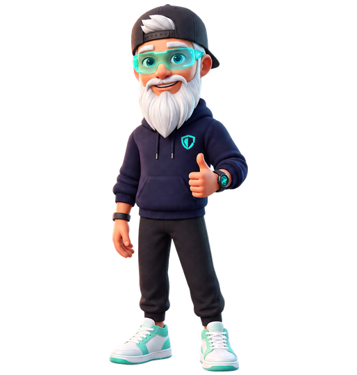 The UncleLess mascot, giving a thumbs up